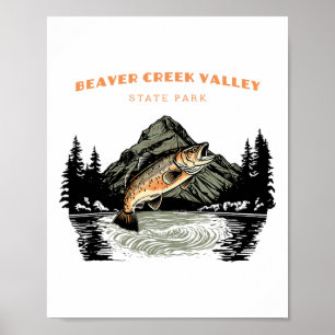 Beaver Creek Valley State Park Retro Vintage Fishi Poster