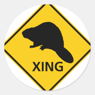 Beaver Crossing Highway Sign Classic Round Sticker