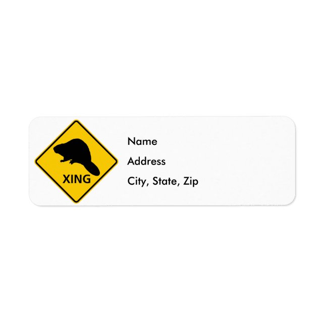 Beaver Crossing Highway Sign Return Address Label (Front)