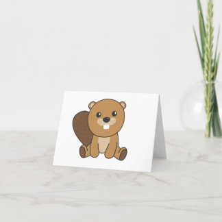 Beaver Cute Rodents For Kids Funny Beaver Thank Yo You Card
