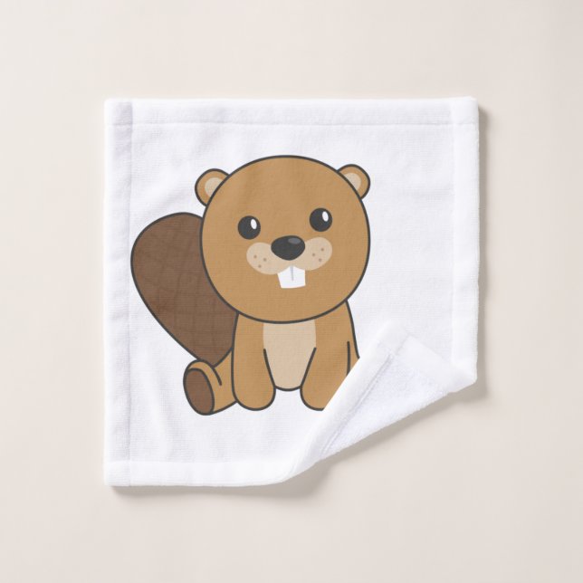 Beaver Cute Rodents For Kids Funny Beaver Wash Cloth (Wash Cloth)