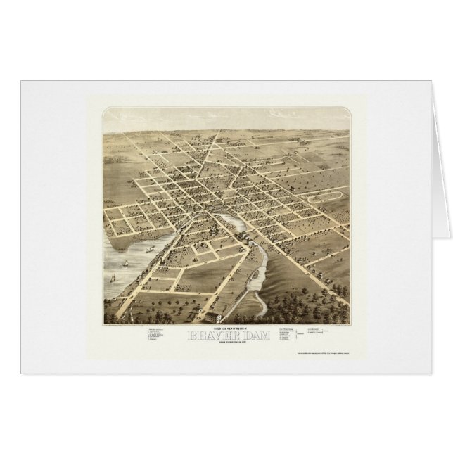 Beaver Dam, WI Panoramic Map - 1867 (Front Horizontal)