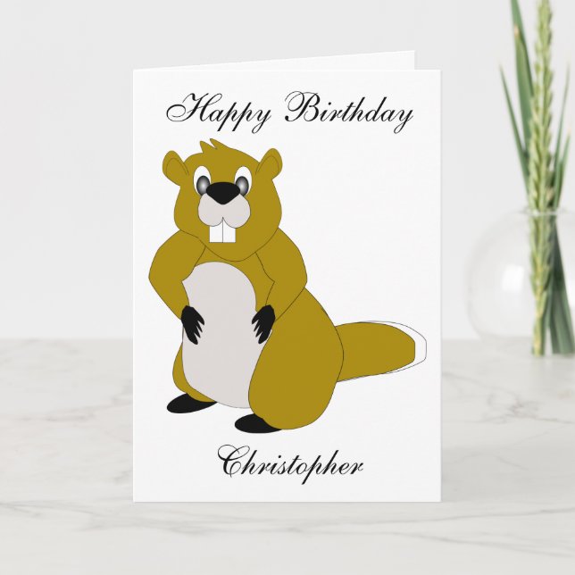 Beaver Design Birthday Card (Front)