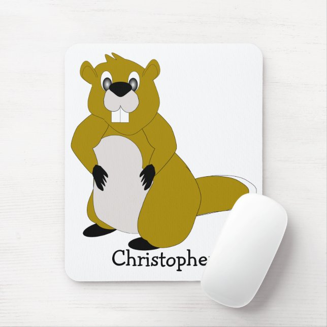 Beaver Design Mouse Pad (With Mouse)
