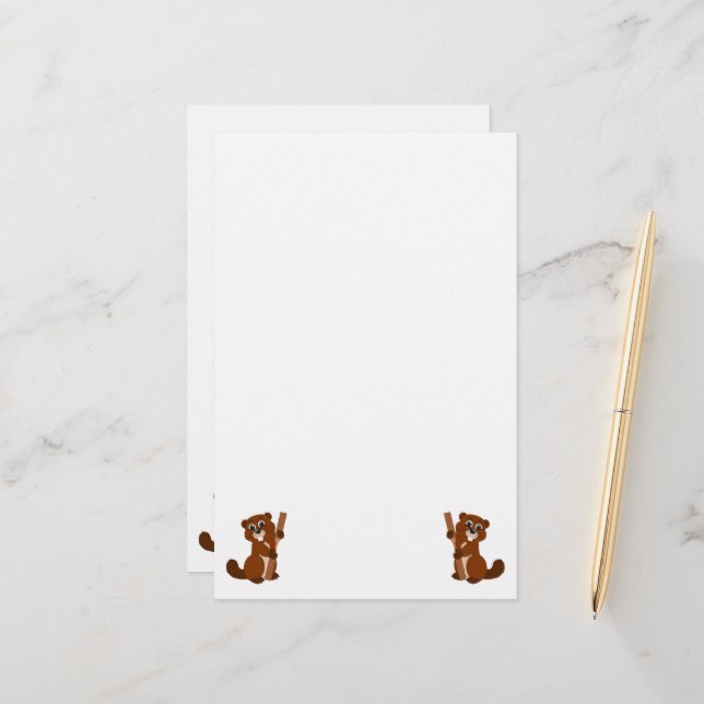 Beaver Design Stationery (Front/Back In Situ)