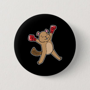 Beaver Does Boxing 6 Cm Round Badge
