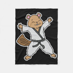 Beaver Does Karate  Fleece Blanket