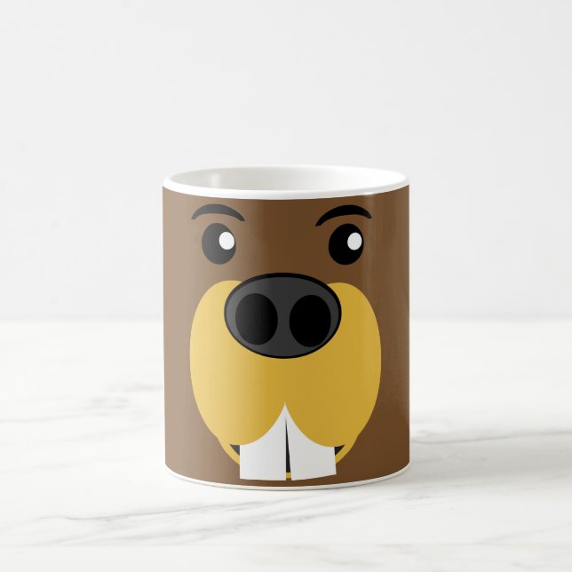 Beaver Face Coffee Mug (Center)