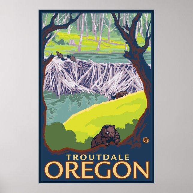 Beaver Family - Troutdale, Oregon Poster (Front)