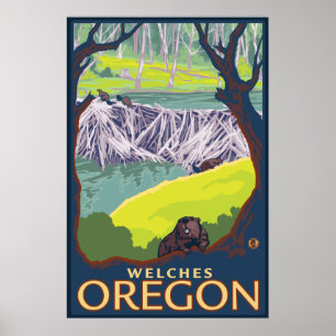 Beaver Family - Welches, Oregon Poster