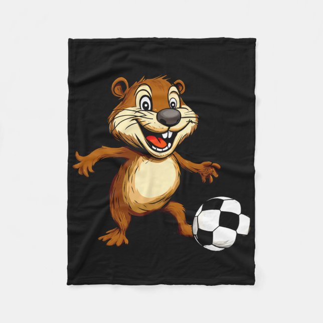 Beaver Footll  Fleece Blanket (Front)