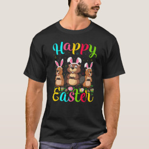 Beaver  Funny Easter Egg Bunny Beaver Happy Easter T-Shirt