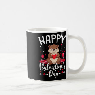 Beaver Happy Valentines Day Love Hearts Beaver Val Coffee Mug