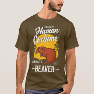 Beaver Human Costume Halloween Beaver 483 T-Shirt