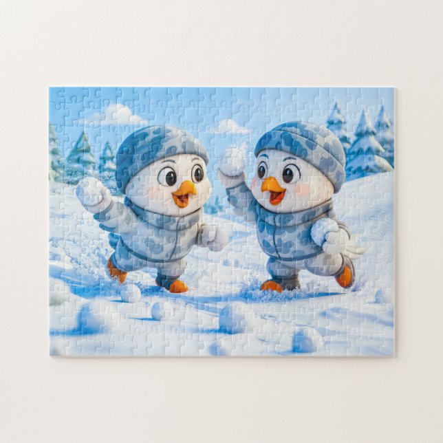 Beaver Ice Bathing in a Striped Swimsuit Jigsaw Puzzle (Horizontal)
