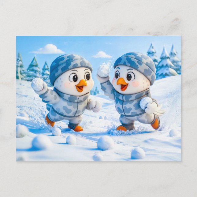 Beaver Ice Bathing in a Striped Swimsuit Postcard (Front)