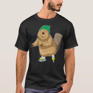 Beaver Ice skating Ice skates T-Shirt