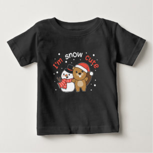 Beaver I'm Snow Cute Snowman Snow Pun Baby T-Shirt