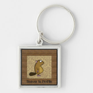 Beaver in Profile Key Ring