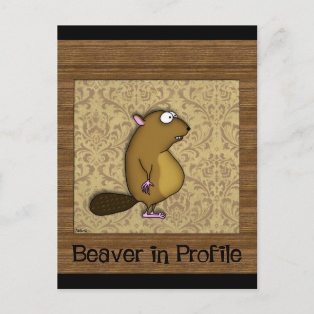 Beaver in Profile Postcard (Front)