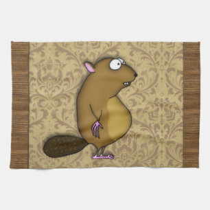 Beaver in Profile Tea Towel
