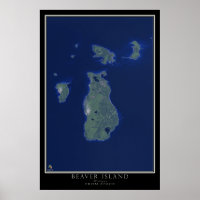 Beaver Island Michigan From Space Satellite Art