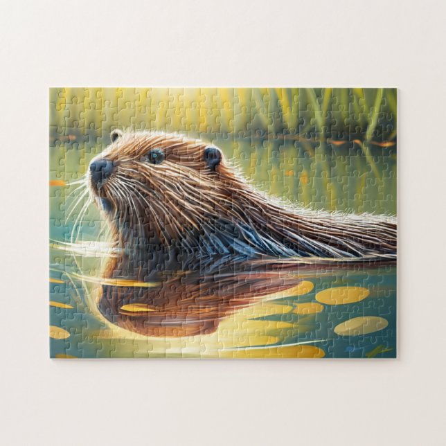Beaver Jigsaw Puzzles Digital Painting (Horizontal)