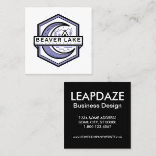 beaver lake arkansas moon hexa square business card