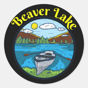 Beaver Lake Clothing Arkansas Retro Boating Classic Round Sticker