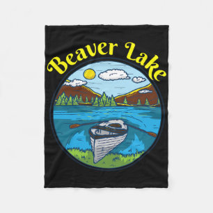 Beaver Lake Clothing Arkansas Retro Boating  Fleece Blanket