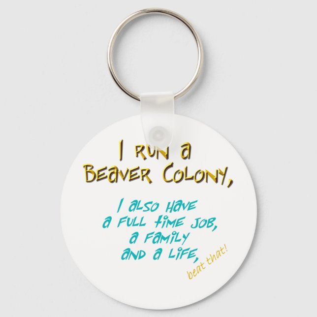 beaver leader turquoise key ring (Front)