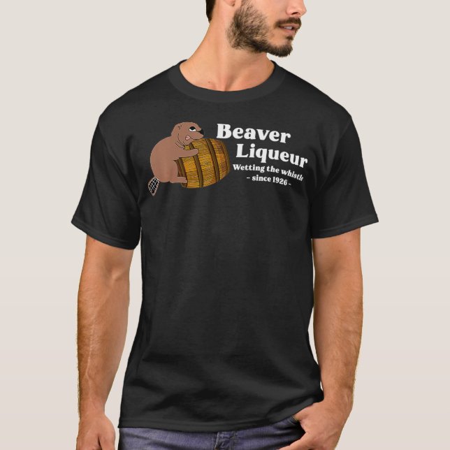 Beaver Liquor Beaver Liqueur Drinking Humor  T-Shirt (Front)