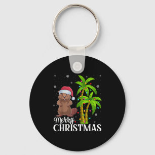 Beaver Lovers Men Women Christmas Tree Lights Beac Key Ring