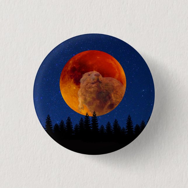 Beaver Moon in November 3 Cm Round Badge (Front)