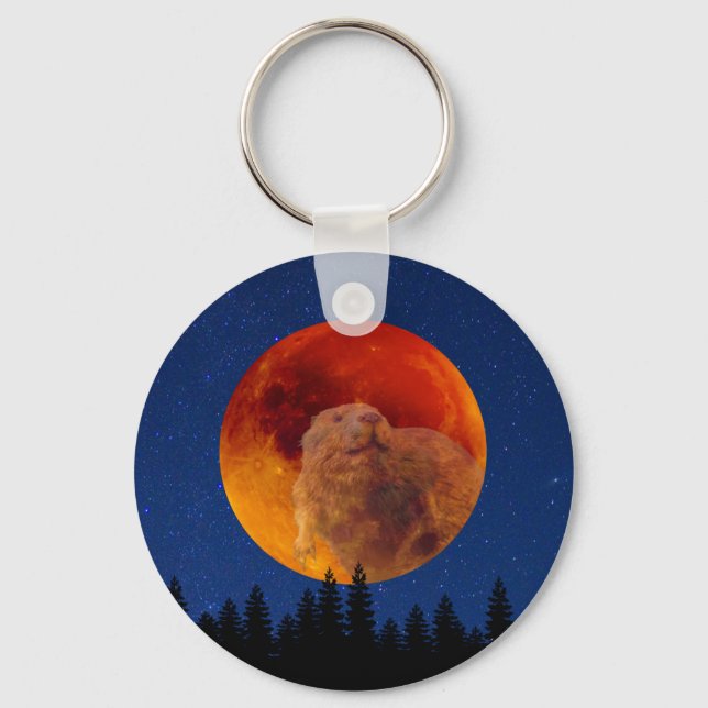 Beaver Moon in November Key Ring (Front)