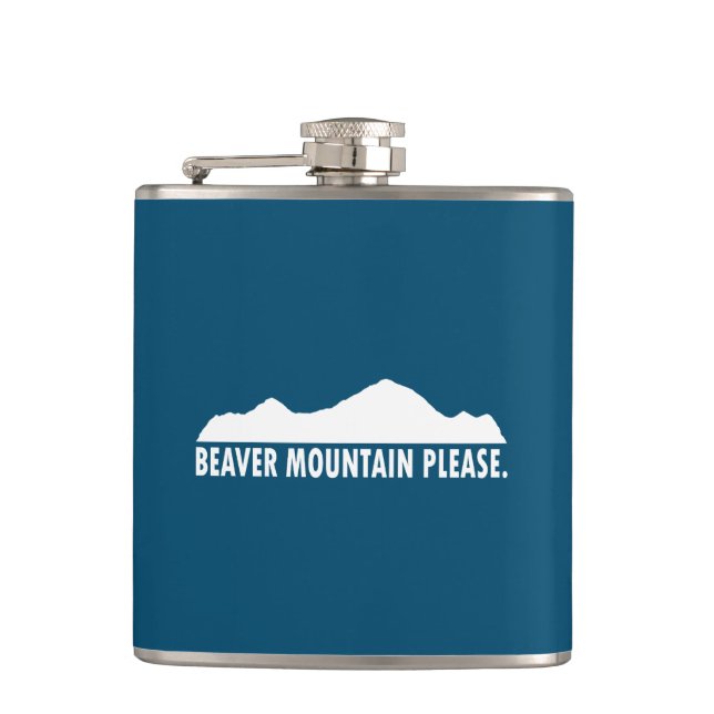 Beaver Mountain Resort Please Hip Flask (Front)
