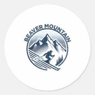 Beaver mountain utah ski resort colorado skiing  classic round sticker