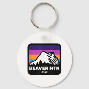 Beaver Mountain Utah Skiing Snowboarding Family Sk Key Ring