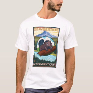 Beaver & Mt. Hood - Government Camp, Oregon T-Shirt