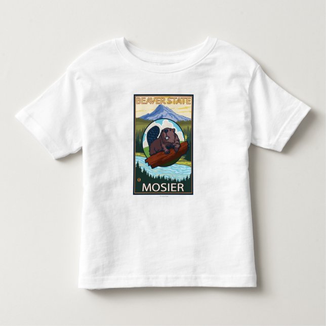 Beaver & Mt. Hood - Mosier, Oregon Toddler T-Shirt (Front)