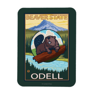 Beaver & Mt. Hood - Odell, Oregon Magnet