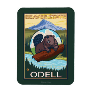 Beaver & Mt. Hood - Odell, Oregon Magnet