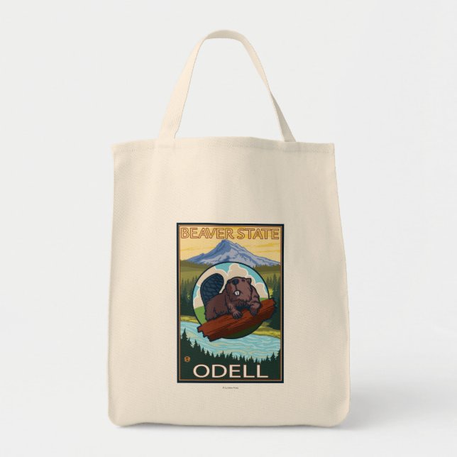 Beaver & Mt. Hood - Odell, Oregon Tote Bag (Front)