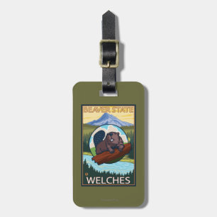 Beaver & Mt. Hood - Welches, Oregon Luggage Tag