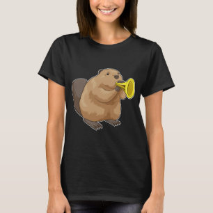 Beaver Musician Trumpet Music T-Shirt