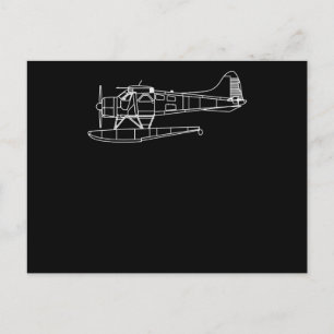 Beaver On Floats Sea Plane Pilot  Front & Back Invitation Postcard