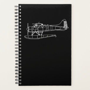 Beaver On Floats Sea Plane Pilot Front & Back Planner