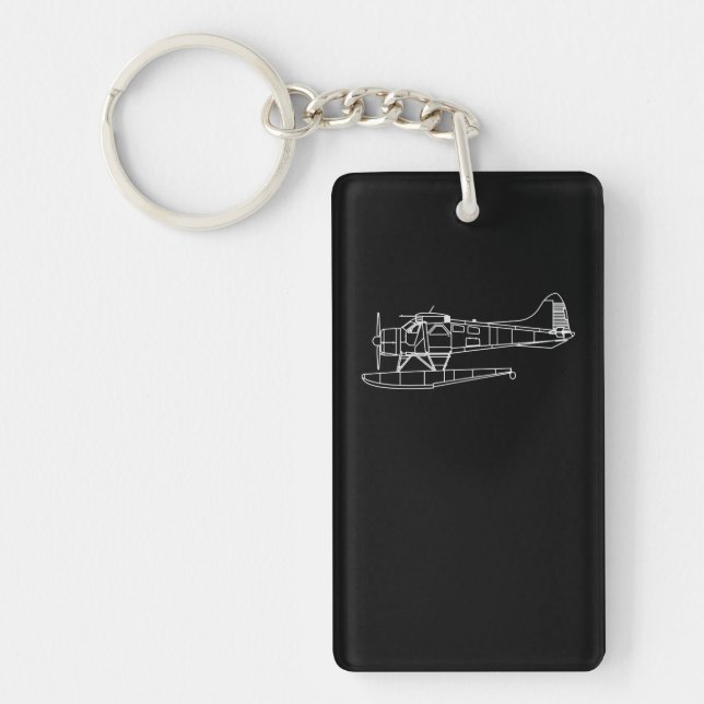Beaver On Floats Sea Plane Piot Funny Gift Key Ring (Front)