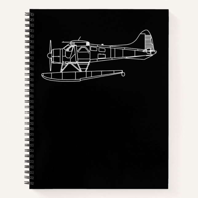 Beaver On Floats Sea Plane Piot Funny Gift Notebook (Front)
