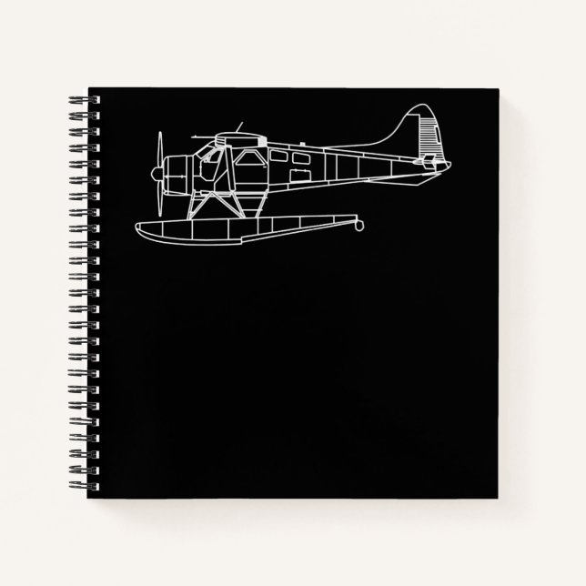 Beaver On Floats Sea Plane Piot Funny Gift Notebook (Front)